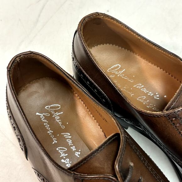 WORN TWICE Antonio Maurizi Brown Cap Toe Derby Brogue Made in Italy EU 44 US 11 - Picture 8 of 12